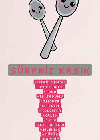 Pembe Pastel Sürpriz Kaşık