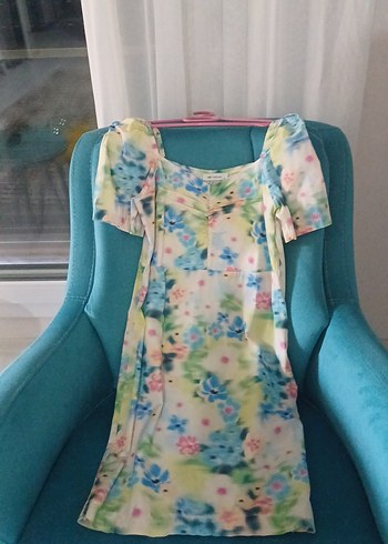 LC Waikiki Çiçek Desenli Pastel Renk Hamile Elbisesi
