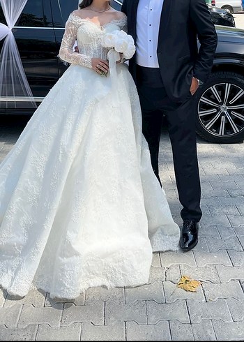 s Beden Fransız dantel Gelinlik