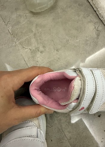 Kız Çocuk Beyaz Cırtcırtlı Spor Ayakkabı - Görsel 5