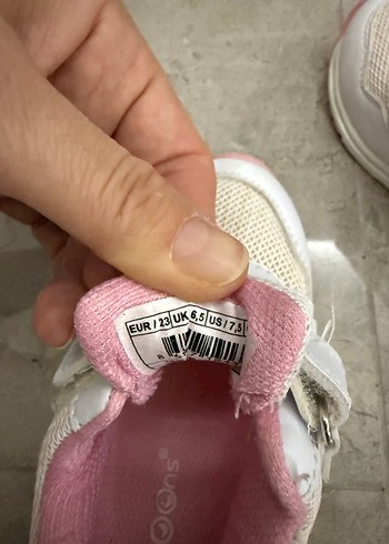 Kız Çocuk Beyaz Cırtcırtlı Spor Ayakkabı - Görsel 4