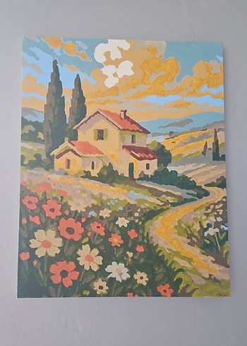 EL EMEĞİ Kır Evi Manzarası Tablosu