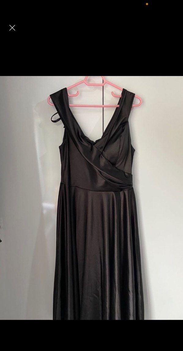 Siyah Straplez Midi Mezuniyet Elbisesi - Görsel 2