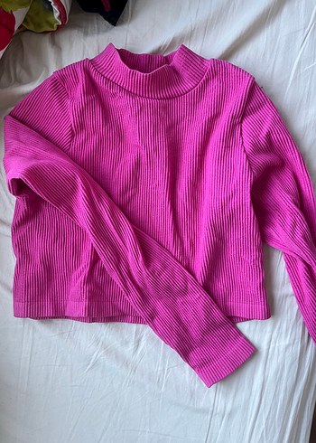 Zara Pembe Uzun Kollu Triko Kazak