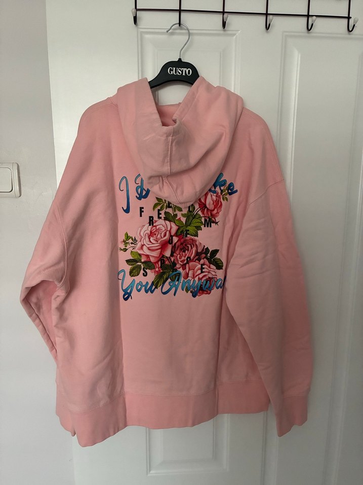 Pembe Kapüşonlu erkek Sweatshirt - Görsel 2