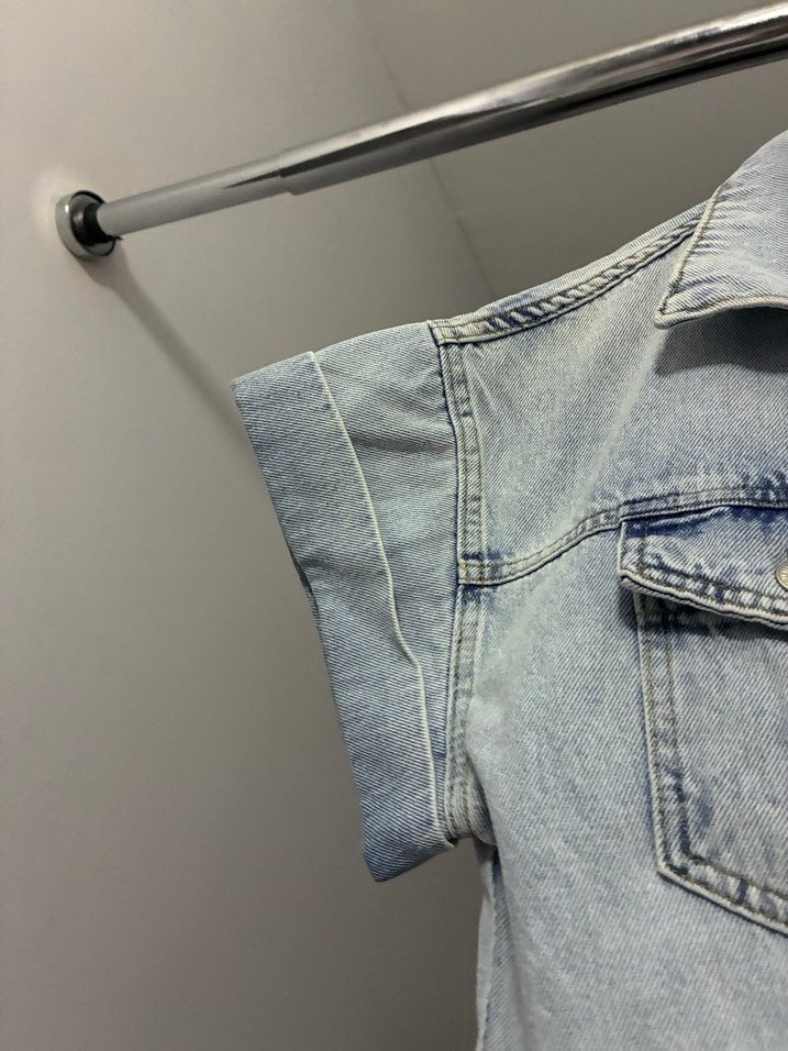 Kadın Mavi Denim Midi Tulum - Görsel 3