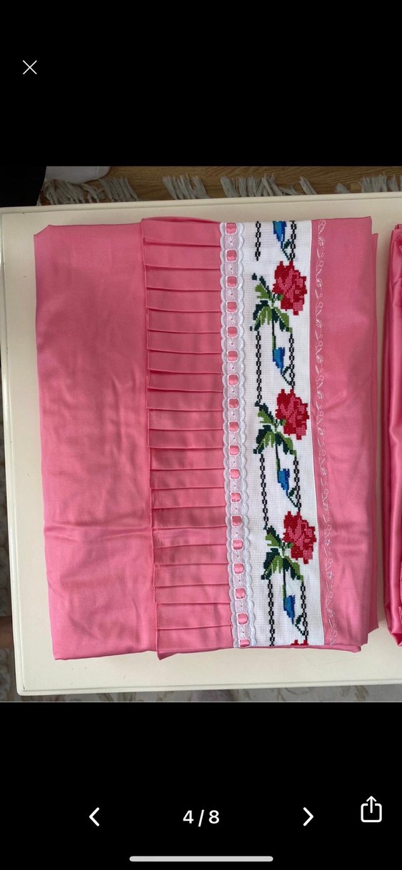 Nakışlı Pembe Nevresim ve Çarşaf Takımı - Görsel 4