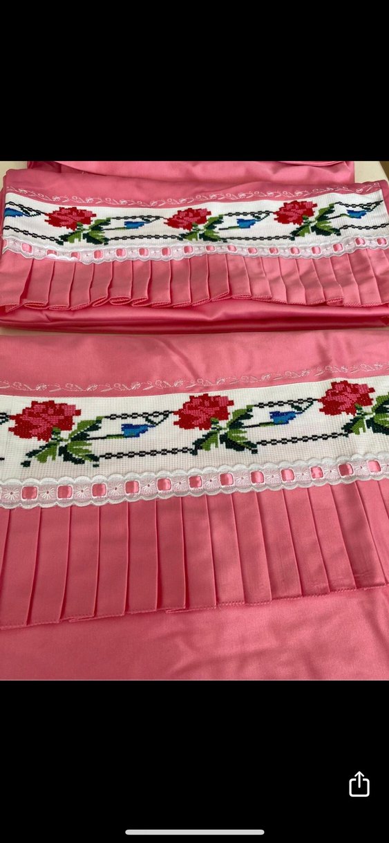 Nakışlı Pembe Nevresim ve Çarşaf Takımı - Görsel 3