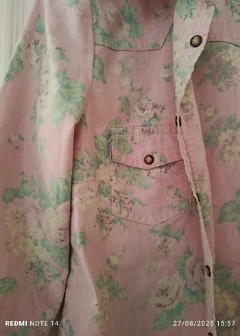 Mango Pembe Çiçekli Uzun Kollu Kadın Gömlek