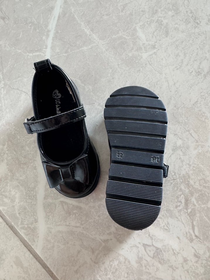 Kız Çocuk Siyah Rugan Babet Ayakkabı - Görsel 3