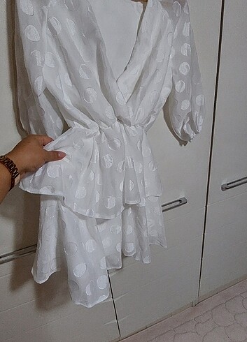 m Beden Beyaz elbise