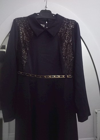 42 Beden Uzun lacivert Gotik Kadın Elbise