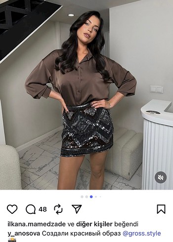 H&M H&M Siyah Payetli Mini Etek