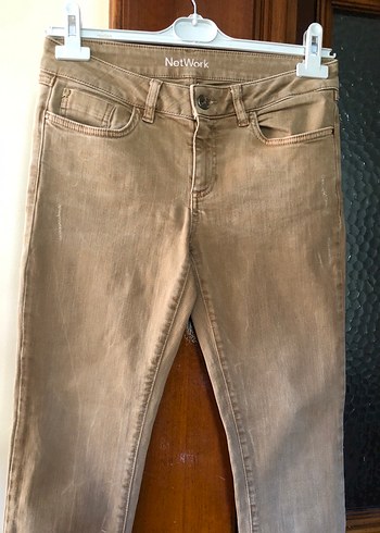 Bej Kadın Denim Pantolon