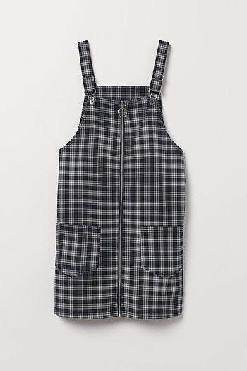 H&M kareli tulum salopet elbise