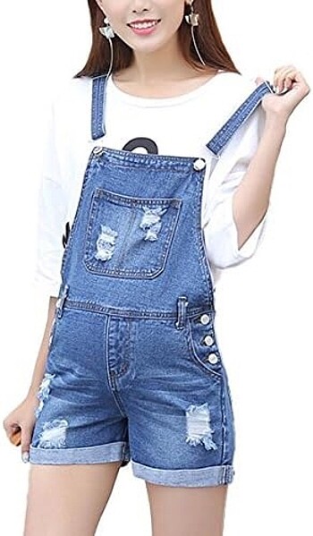 Mango Hamile jean kısa salopet