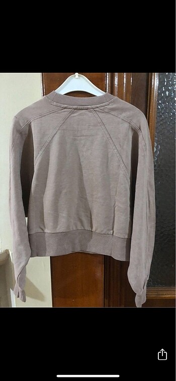 xs Beden camel Renk ASOS pamuklu crop sweatshirt bej
