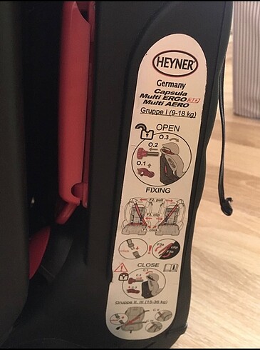 9- 36 kg Beden gri Renk Heyner Oto koltuğu