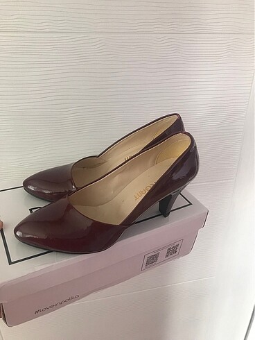 Diğer Rugan bordo stiletto