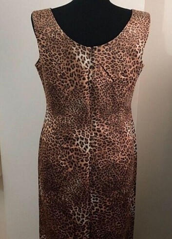 Tasarımcı Leopar Desenli Elbise