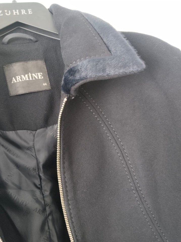 Siyah Kadın Uzun Fermuarlı Kaban - Görsel 3