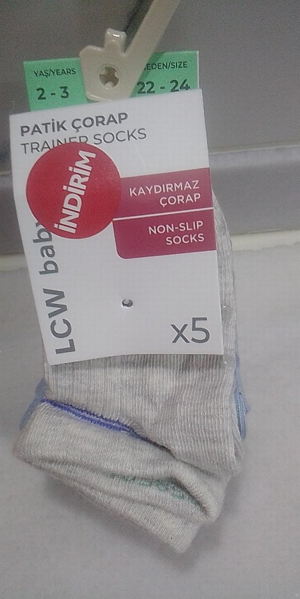 LCW WAİKİKİ MARKA 2_3 YAŞ 22_24 AYAK NO İÇİN 5 ÇİFT SIFIR BABET - Görsel 2