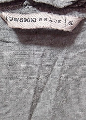 HÂKİ YEŞİL LCWAİKİKİ 50 BDN çiçek Nakışlı işlemeli keten Bluz - Görsel 11