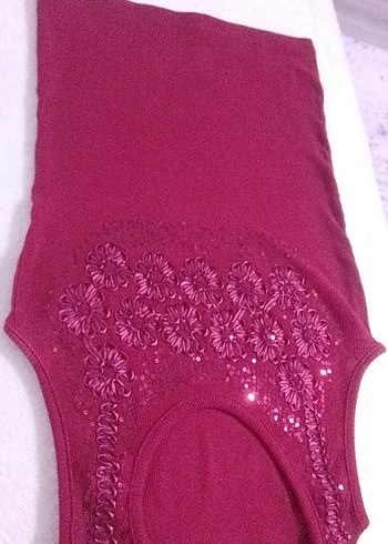 Kızlar için Bordo Dantelli gül motifli kurdele,pul payetişlemeli - Görsel 9