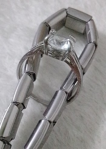 ZİRKONYUM TAŞLI TEKTAŞ ÇELİK YÜZÜK, SIFIR ÜRÜN, HİÇ KULLANILMADI - Görsel 6