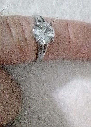 ZİRKONYUM TAŞLI TEKTAŞ ÇELİK YÜZÜK, SIFIR ÜRÜN, HİÇ KULLANILMADI - Görsel 3