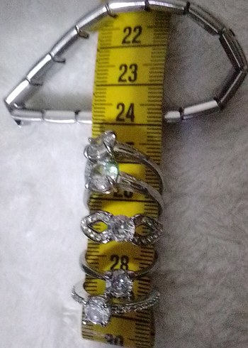 5,Adet ZİRKONYUM TEKTAŞ ÇELİK YÜZÜK, LER VE ÇELİK YAYLI BİLEKLİK - Görsel 8