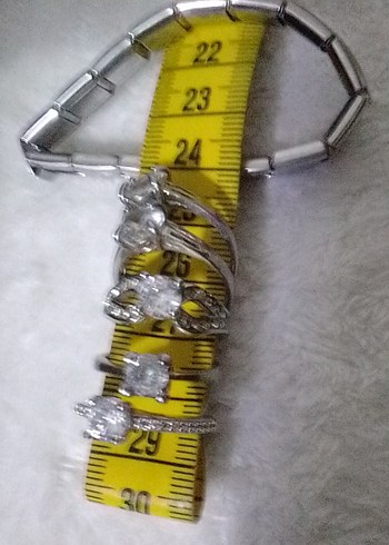 5,Adet ZİRKONYUM TEKTAŞ ÇELİK YÜZÜK, LER VE ÇELİK YAYLI BİLEKLİK - Görsel 9