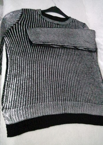 SimliyündenKadın Triko Bisiklet Yaka Salaş Kazak,L,BDNuzunkollu - Görsel 13