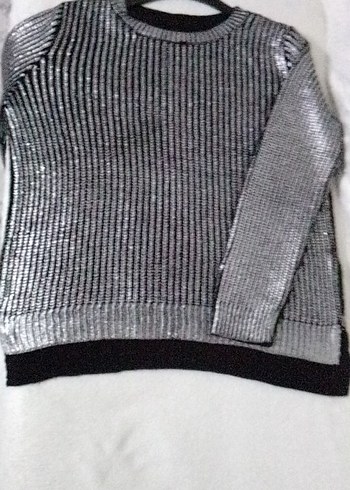 SimliyündenKadın Triko Bisiklet Yaka Salaş Kazak,L,BDNuzunkollu - Görsel 12