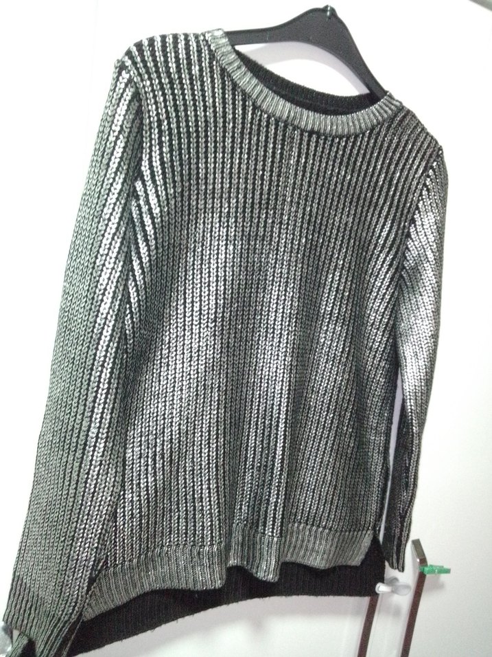 SimliyündenKadın Triko Bisiklet Yaka Salaş Kazak,L,BDNuzunkollu - Görsel 4