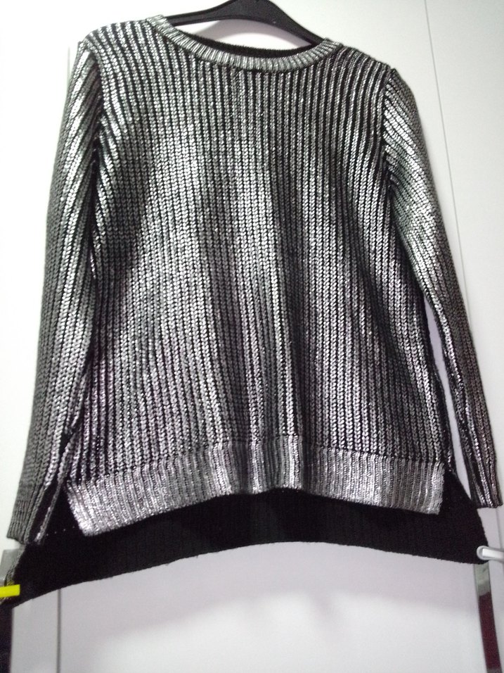 SimliyündenKadın Triko Bisiklet Yaka Salaş Kazak,L,BDNuzunkollu - Görsel 3