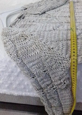 Bej ve Gold simli, Saç örgüsü,Kadın makine örgü Kazak,L BDN yeni - Görsel 11