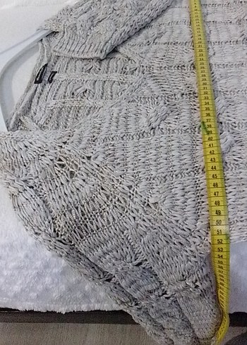 Bej ve Gold simli, Saç örgüsü,Kadın makine örgü Kazak,L BDN yeni - Görsel 10