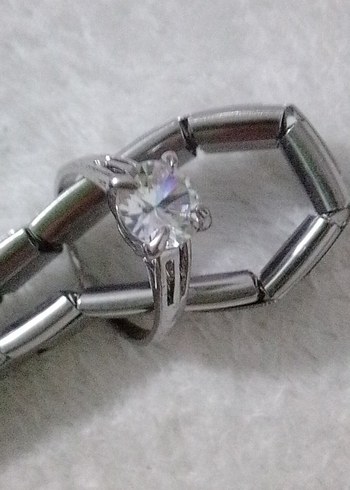 ZİRKONYUM TAŞLI TEKTAŞ ÇELİK YÜZÜK SIFIR ÜRÜN 20/21 ÖLÇÜMÜ - Görsel 6