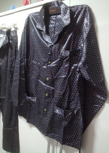 Düğmeli Lacivert Erkek Pijama Takımı, M BDN yurtdışından geldi - Görsel 11