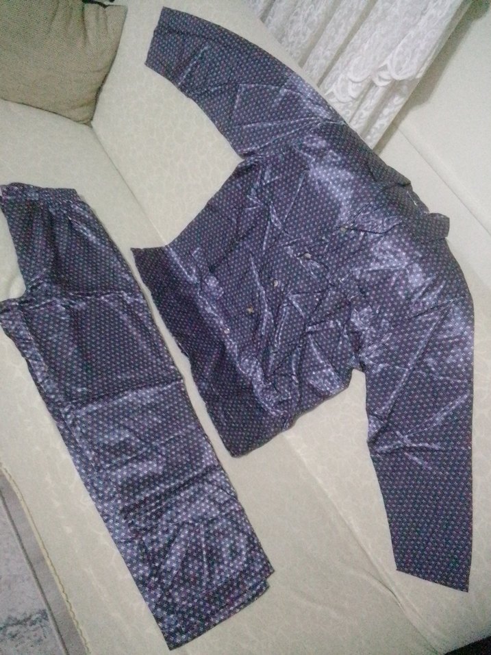 Düğmeli Lacivert Erkek Pijama Takımı, M BDN yurtdışından geldi - Görsel 2