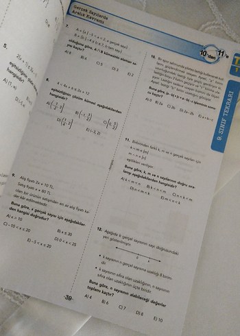 10'dan 11'e Matematik Hazırlık Kitabı - Görsel 3