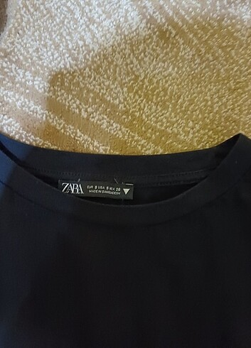 26 Beden Zara siyah lastikli kolsuz mini üst tişört