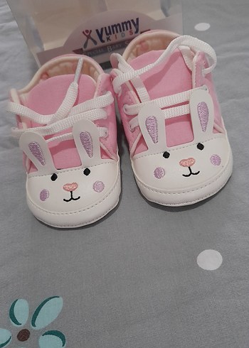 19 Beden Kız Bebek Pembe İlk Adım Ayakkabısı Velcro