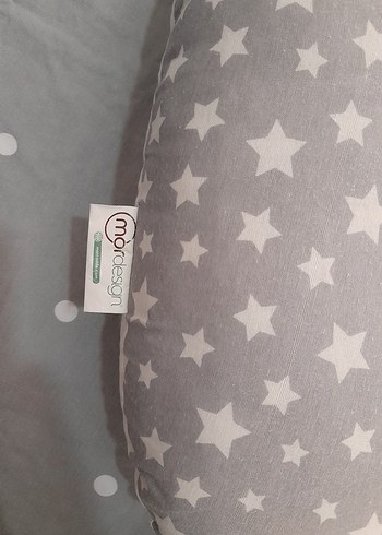 Yıldız Desenli Gri Emzirme ve Hamilelik Yastığı - Görsel 2