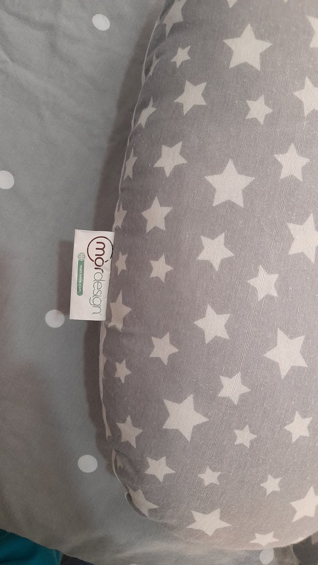 Yıldız Desenli Gri Emzirme ve Hamilelik Yastığı - Görsel 2