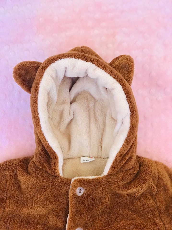 Kahverengi Erkek Çocuk Kürk Detaylı Kaban. - Görsel 5