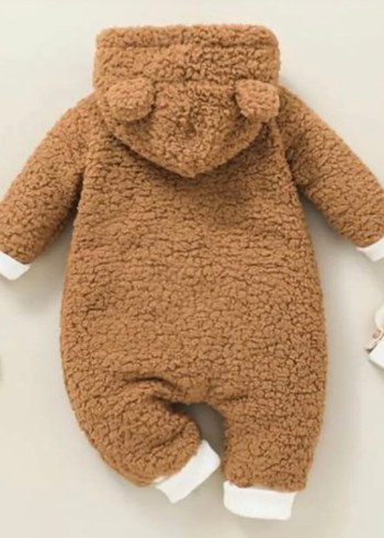 Kahverengi Peluş Bebek Tulumu - Görsel 2