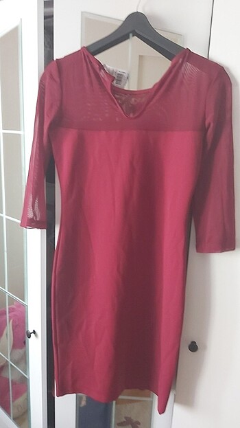 m Beden bordo Renk Abiye sıfır elbise