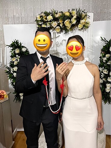 38 Beden beyaz Renk Nikah Nişan elbisesi